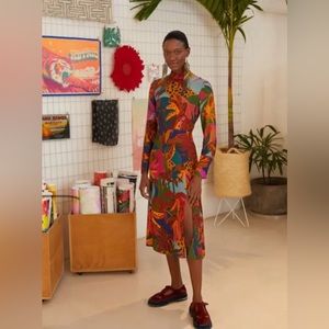 NWT Farm Rio Leopard Jungle Midi Dress size M